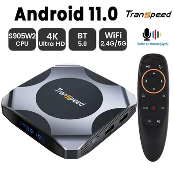 Transpeed AV1 Android 11 Amlogic S905W2 TV Box 2,4 G и 5,8 G Wifi BT5.0 32G 64G Медиаплеер 4K 3D быстрая телеприставка