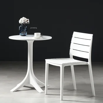 Обеденный стул со спинкой Nordic Home Furniture, Креативный пластиковый стул для ресторана, открытый балкон, стул для переговоров во внутреннем дворе jl